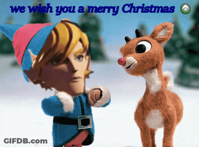 We Wish You A Merry Christmas Rudolph GIF