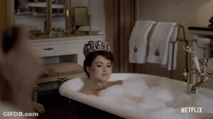 Wearing Crown In A Bathtub GIF