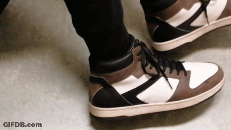 Wearing Jordan 4 Brown And White GIF