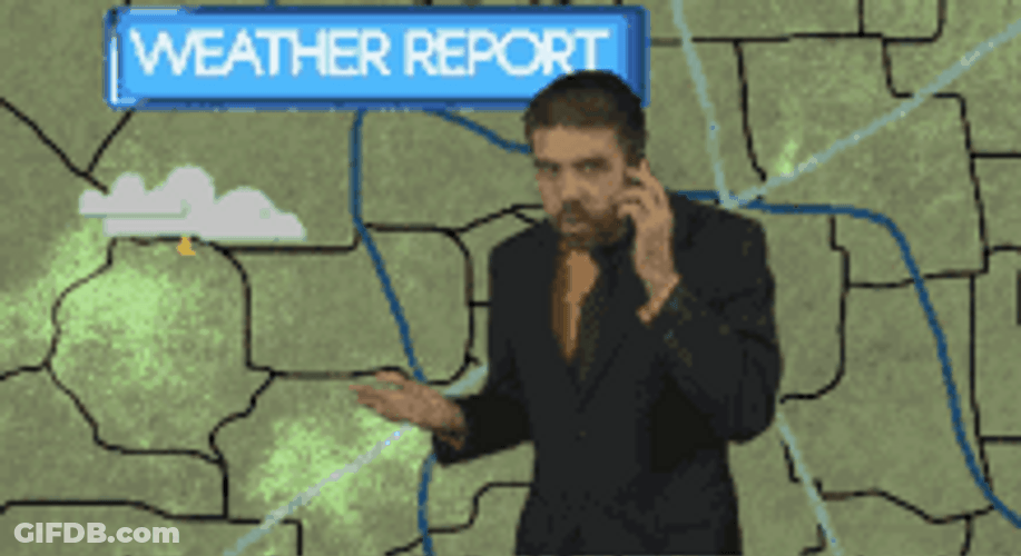 Weather Reporter Answering Phone Call GIF