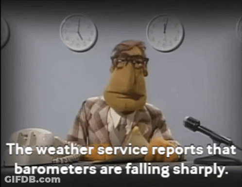 Weather Service Reports Barometers Falling Sharply Cartoon GIF