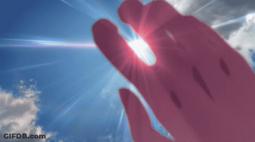 Weathering With You Hand Blocking Sun GIF