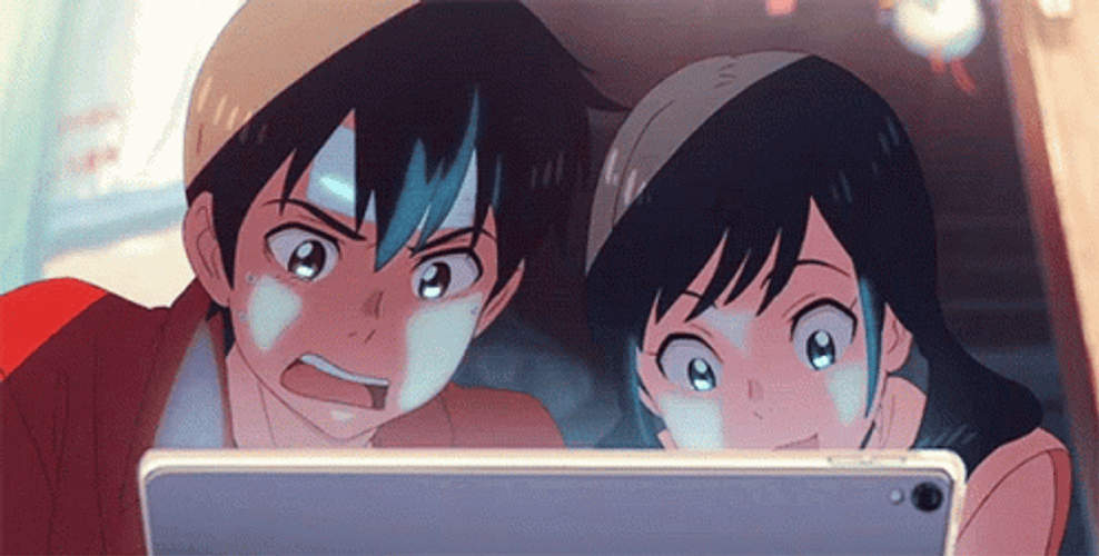Weathering With You Hina And Hodaka Shocked Look GIF