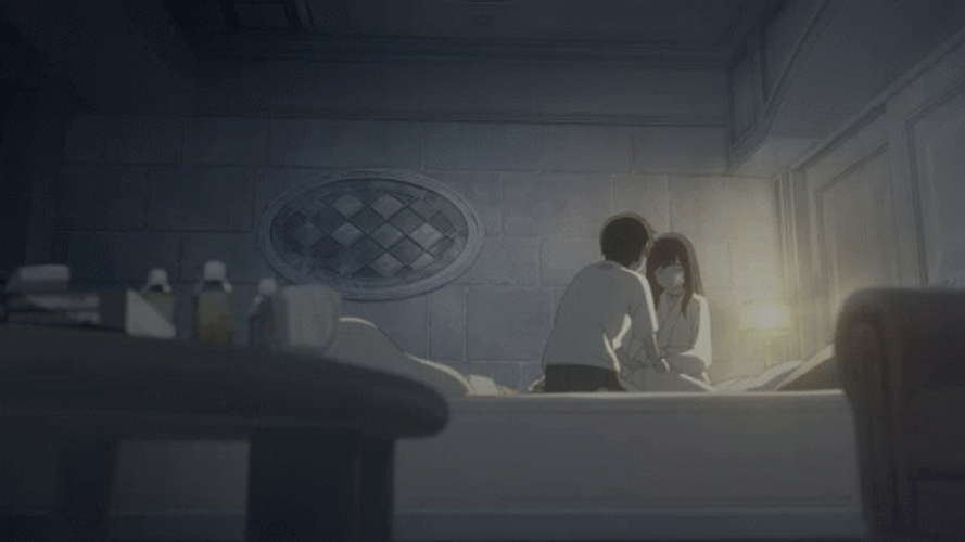 Weathering With You Hina Hugs Hodaka In Bed GIF
