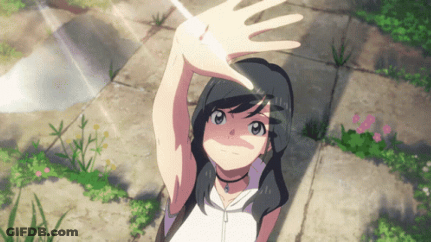 Weathering With You Hina Looking At Sun GIF