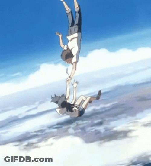 Weathering With You Hodaka And Hina Falling GIF