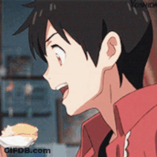 Weathering With You Hodaka Eating GIF