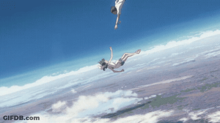 Weathering With You Holding Hands While Falling GIF