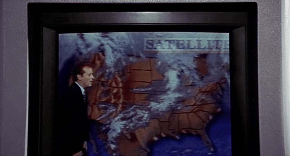 Weatherman Bill Murray Blowing Air GIF