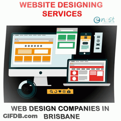 Website Designing Ad With Monitor Laptop Phone GIF