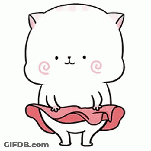 WeChat Cat Emoji Blowing Skirt GIF