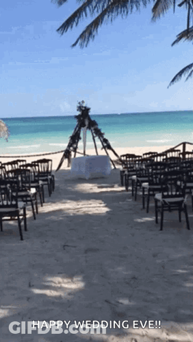 Wedding Eve Message On Beach GIF