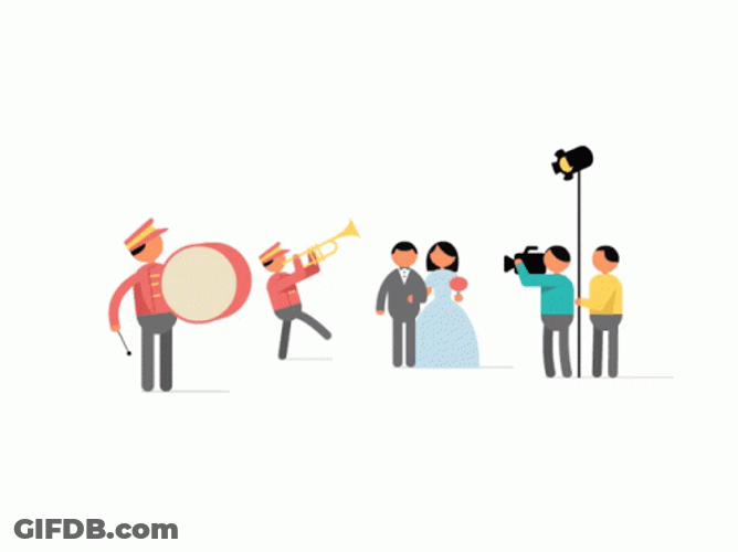 Wedding PhotoShoot Band Animated Celebration GIF