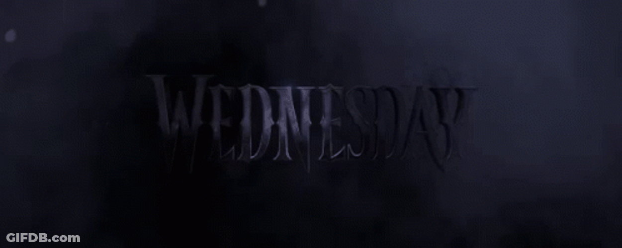 Wednesday Addams Bold Text GIF
