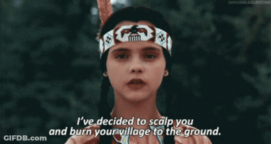 Wednesday Addams Burn Your Village Warning GIF