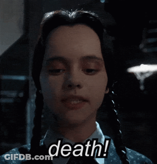 Wednesday Addams Giving A Speech About Death GIF