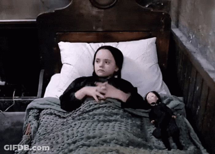 Wednesday Addams Is Going To Sleep GIF