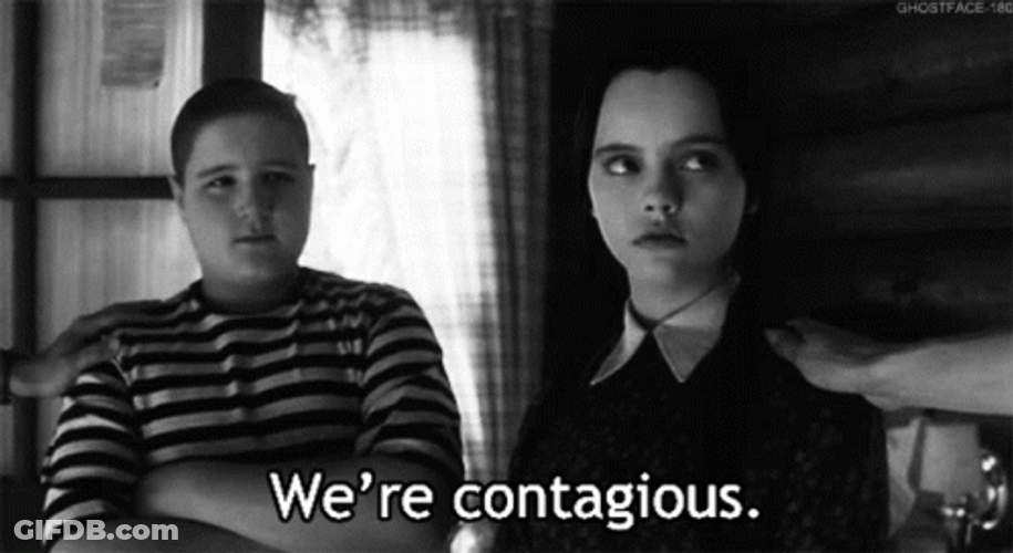 Wednesday Addams Says We're Contagious GIF