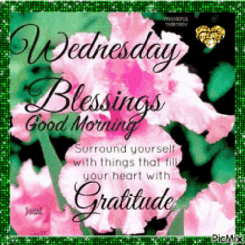 Wednesday Blessings Flower Heart With Gratitude GIF