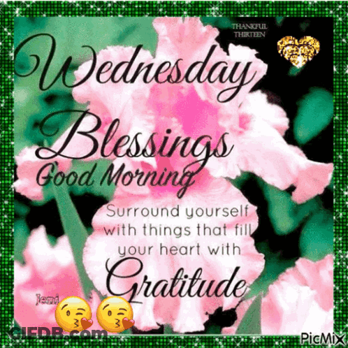 Wednesday Blessings Good Morning Surround Yourself With Things That Fill Your Heart With Gratitude GIF