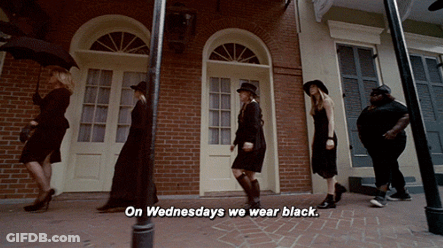 Wednesday Morning Funny We Wear Black GIF
