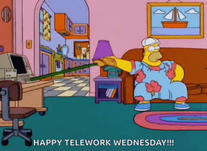 Wednesday Work Meme Homer Simpson At Home GIF