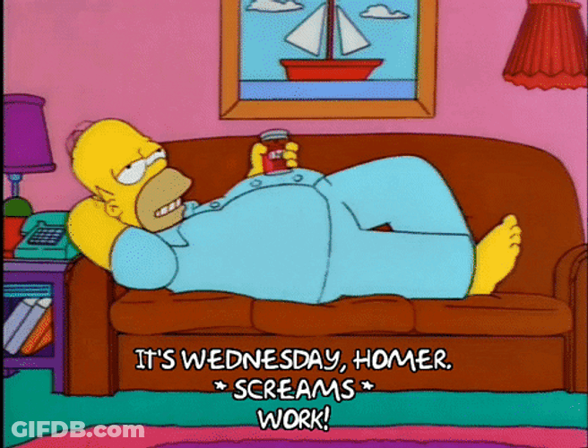 Wednesday Work Screaming Homer Meme GIF