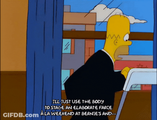 Weekend At Bernies Homer Simpson GIF