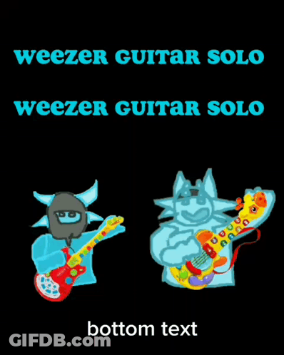 Weezer Guitar Solo Bottom Text On Black Background GIF