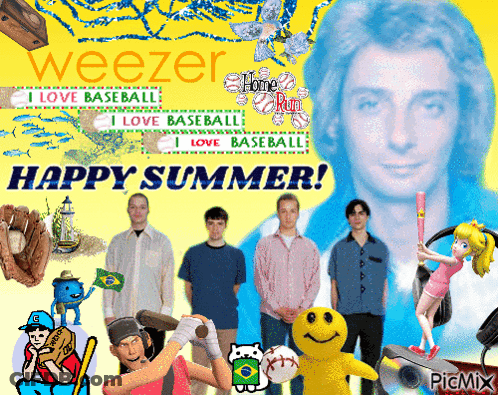 Weezer Poster Saying Happy Summer GIF