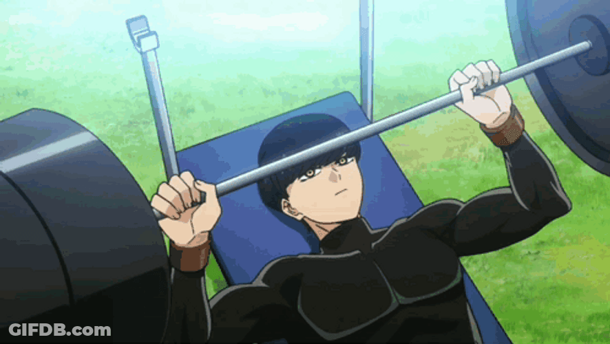 Weight Lifting Anime Mashle Funny Workout GIF