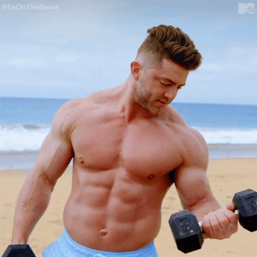 Weight Lifting Billy Reilich Muscle Dumbbell GIF