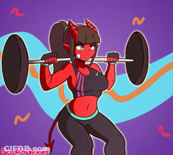 Weight Lifting Meru The Succubus Workout GIF