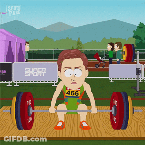 Weight Lifting Strong Woman South Park GIF
