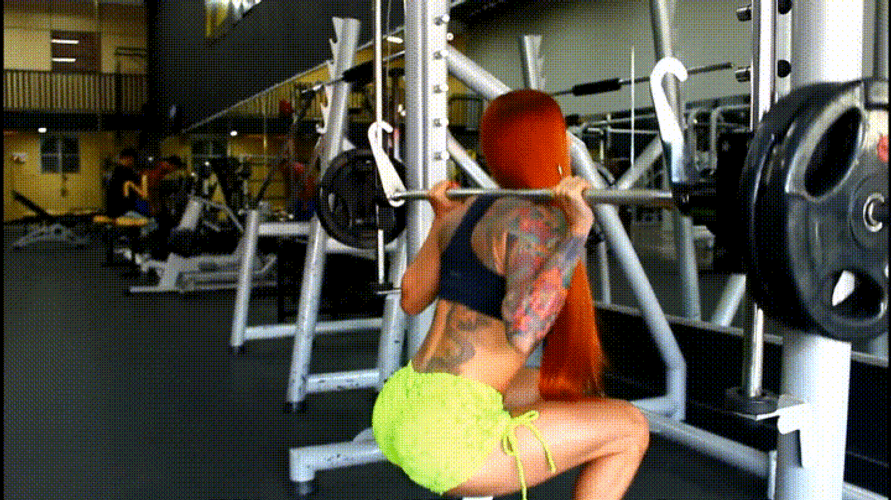 Weighted Squat Gym Fitness GIF