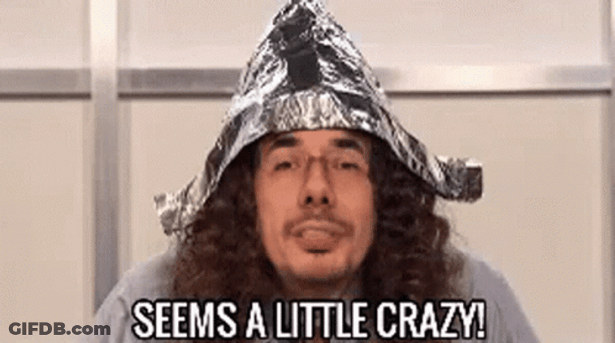 Weird Al Yancovic Tinfoil Hat Little Crazy GIF