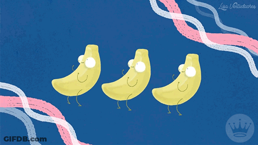 Weird Animated Bunch Of Bananas Doing Birthday Dance GIF