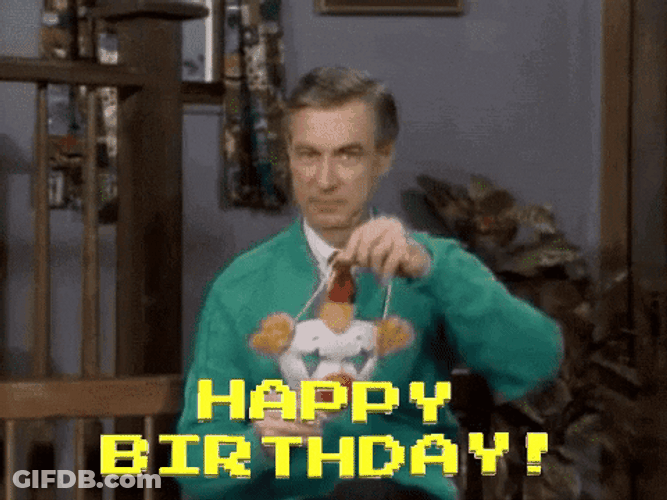 Weird Birthday Greeter Wearing Clown Mask GIF