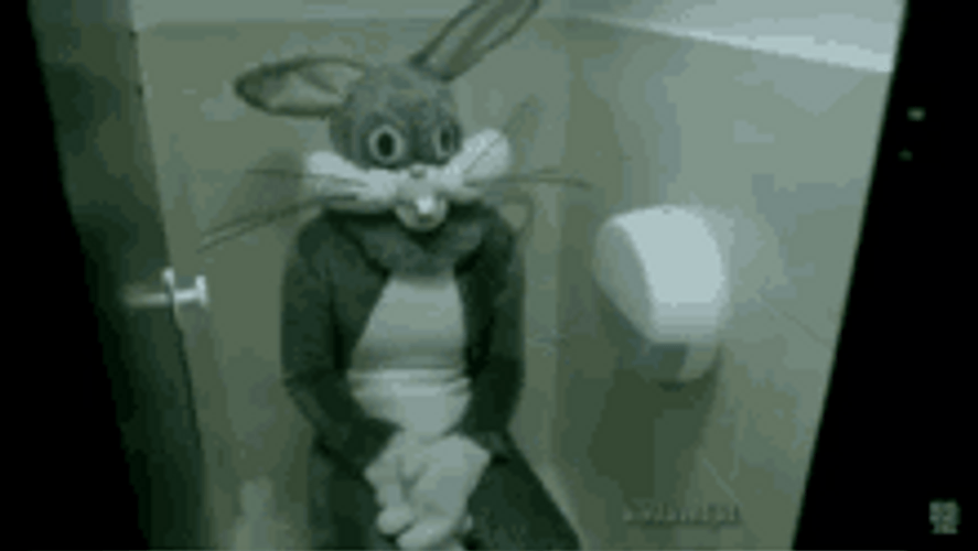 Weird Bunny Mascot GIF