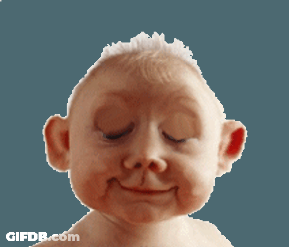 Weird Face Baby Hehehe GIF