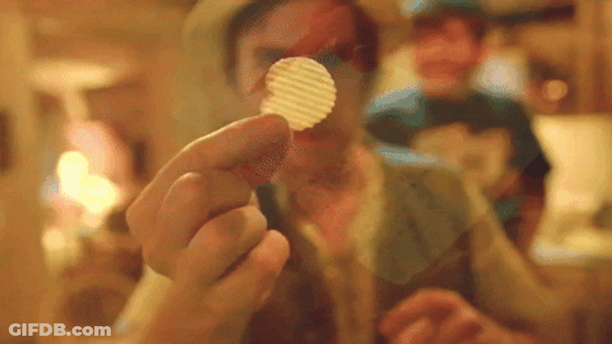 Weird Guy Checking Out Chip GIF