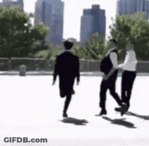Weird Guy Running Away GIF