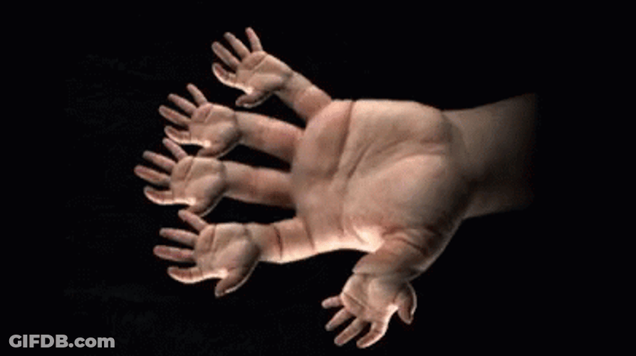 Weird Hands On Fingers GIF