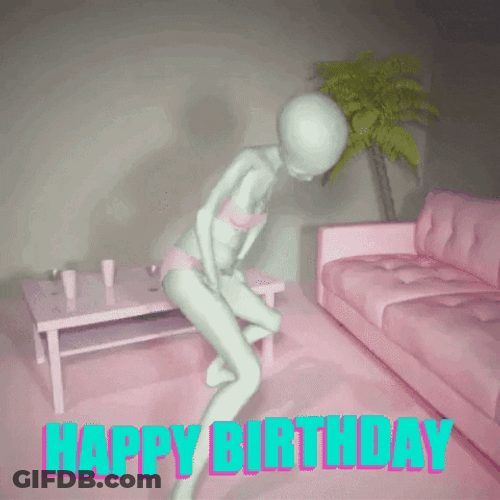 Weird Happy Birthday Bestie Alien Dance GIF