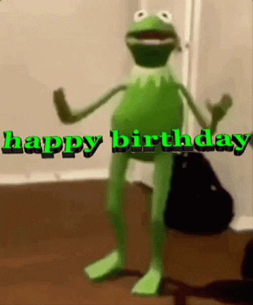 Weird Happy Birthday Dancing Kermit The Frog GIF