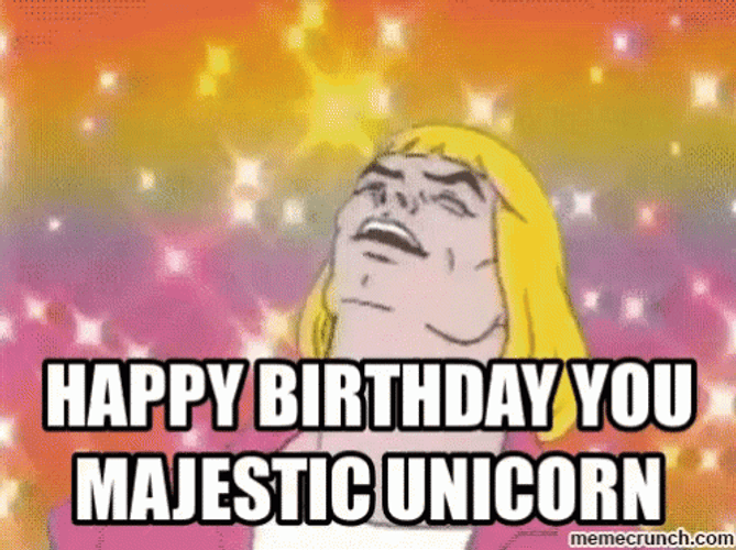 Weird Happy Birthday Majestic Unicorn GIF