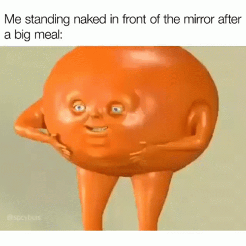 Weird Looking Chubby Jellygummies Tapping Belly GIF
