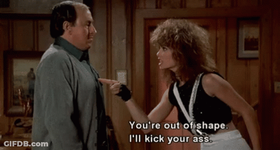 Weird Science Girl Pokes Guy GIF