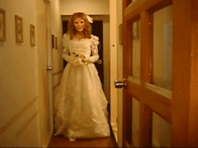 Weird Smiling Bride Scary Face GIF