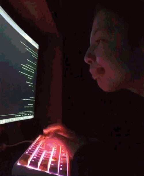 Weird Smiling Hacker GIF